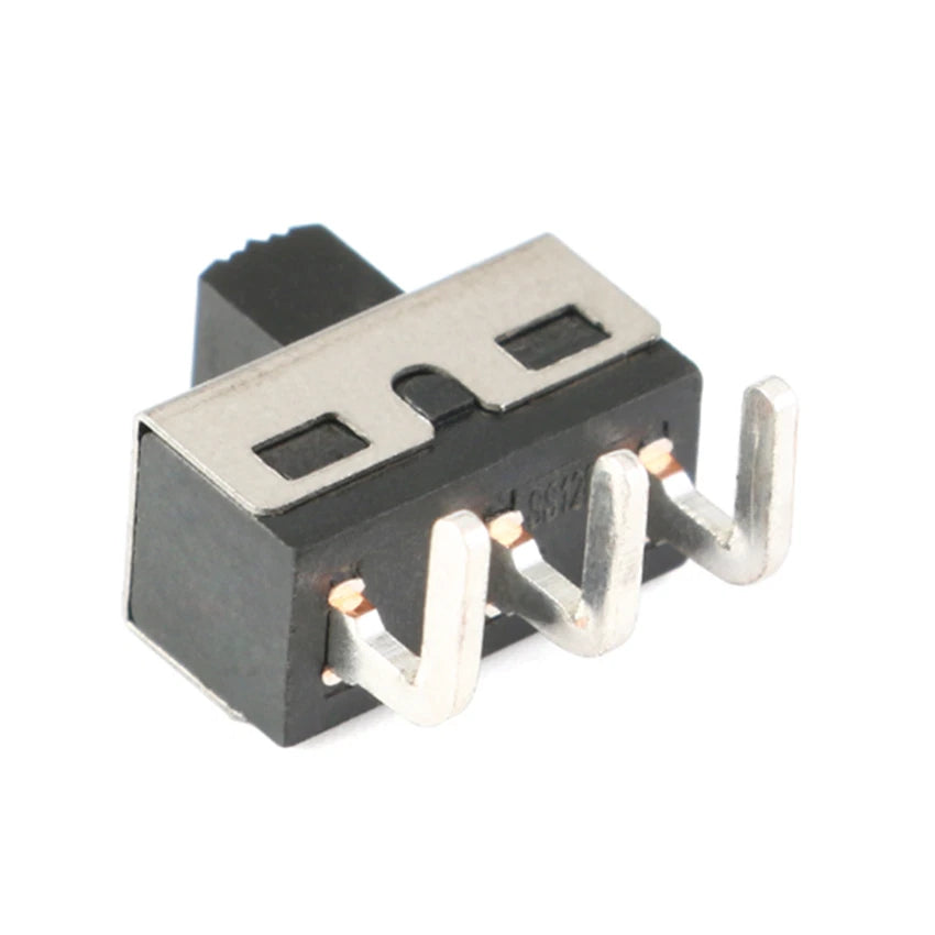Toggle Switch SS12D06 SS12D10 SPDT 3-Pin Slide Switch with Straight or Bent Feet — 4.7mm Spacing, 5mm Handle