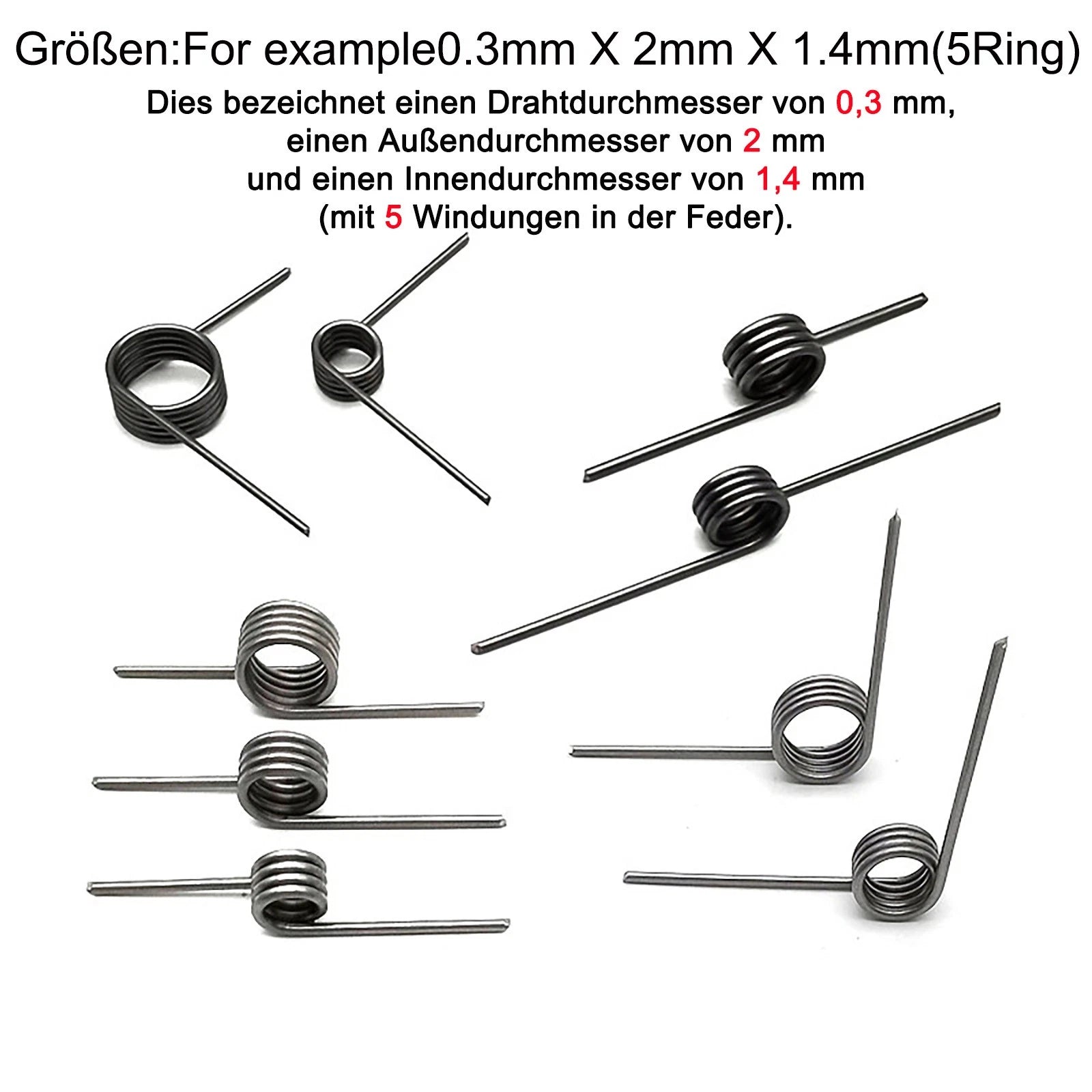 Schenkelfeder Drehfeder Torsionsfeder Federstahl 90 180 Grad Rückholfeder DIY