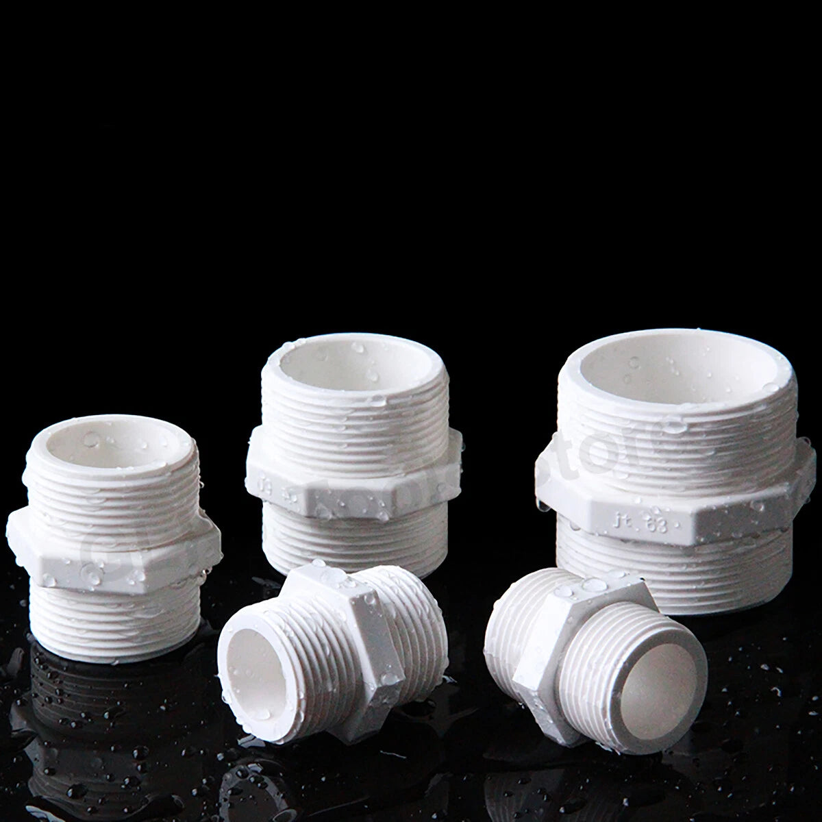 1 2 Zoll - 2 Zoll PVC Doppelnippel Außengewinde x Außengewinde PVC Rohrfittings