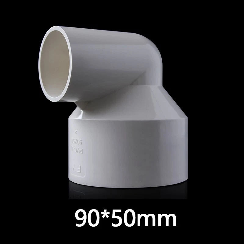 PVC 90° Ellbogen Weiß Reduzierstück Rohr Fittings Klebe Rohrverbinder 20mm~110mm