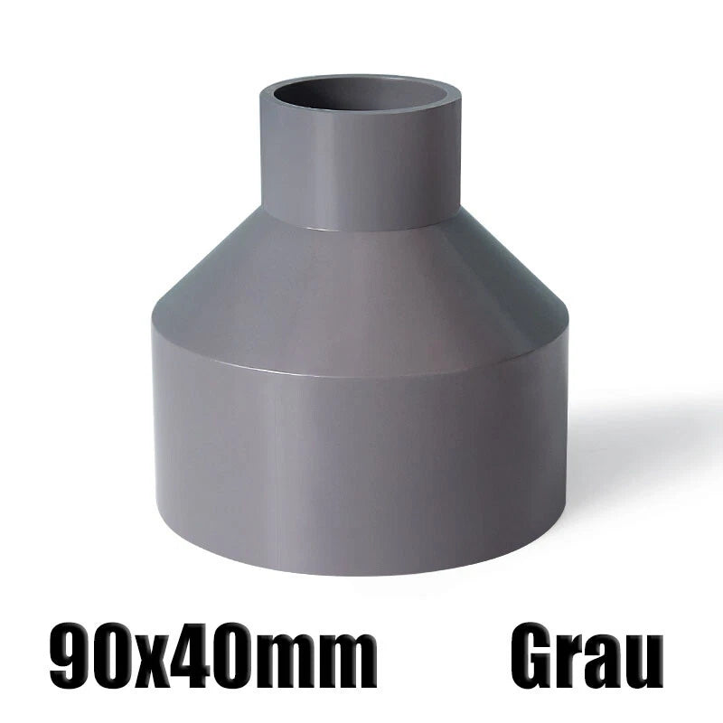 Ø20mm-200mm PVC Reduzierstück Muffe Rohr Fitting Klebefittings Lang Konisch Grau