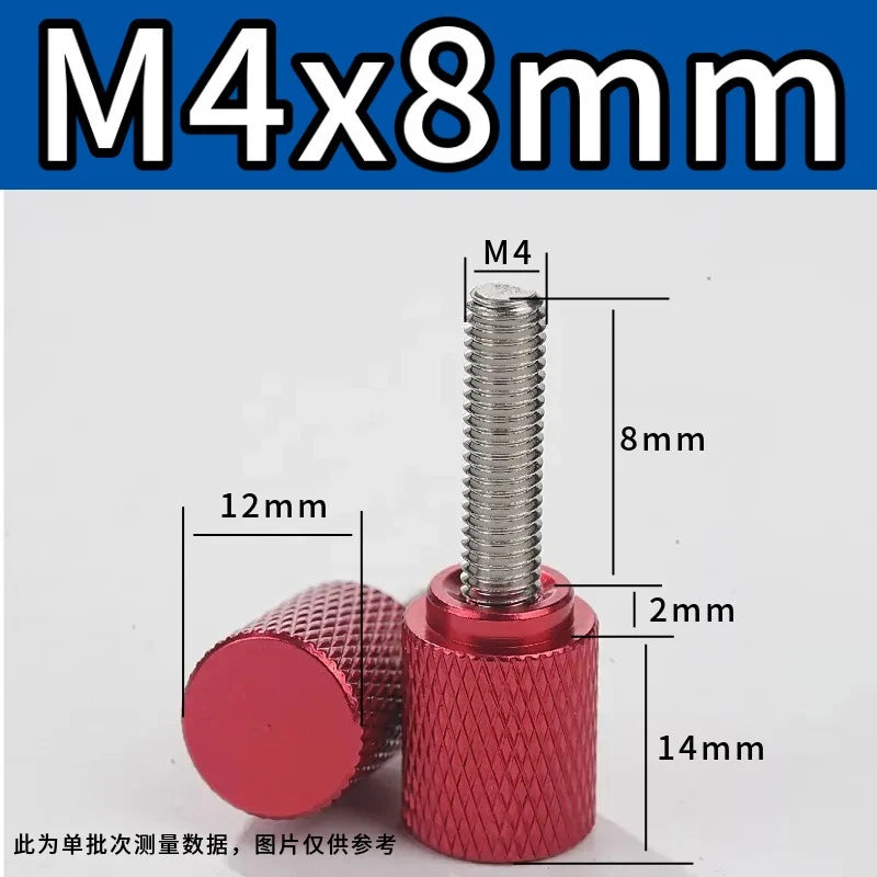 M4 Knurled Thumb Screws,Aluminium Alloy Head & Stainless Steel Stud,6-100mm Bolt
