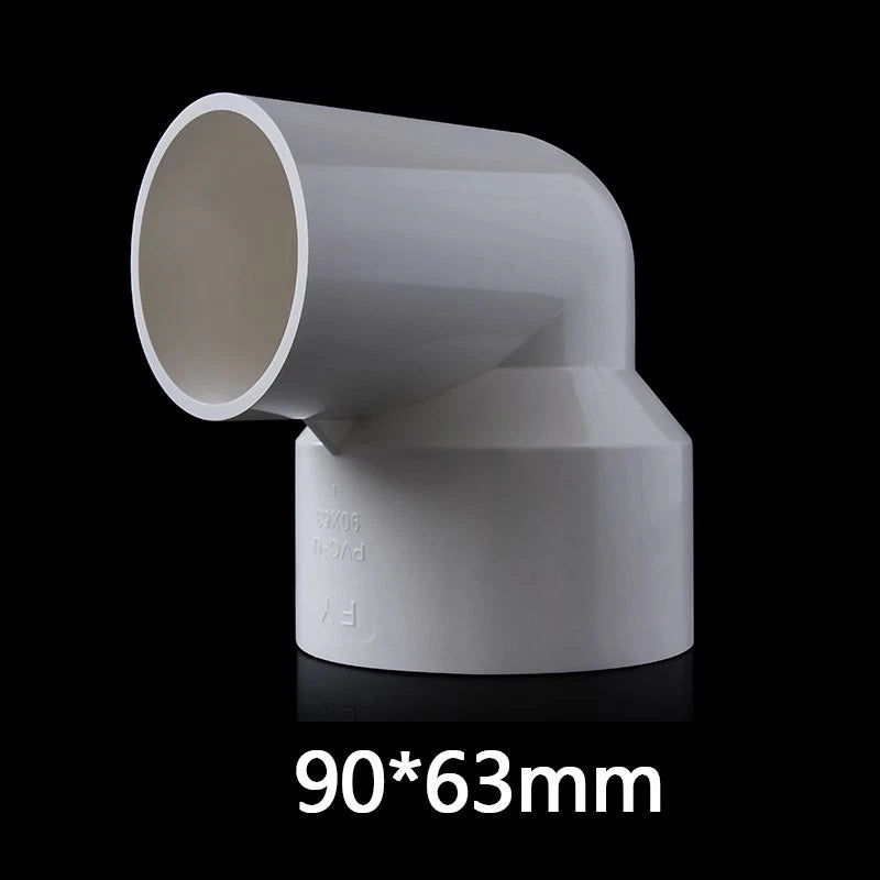 PVC 90° Ellbogen Weiß Reduzierstück Rohr Fittings Klebe Rohrverbinder 20mm~110mm