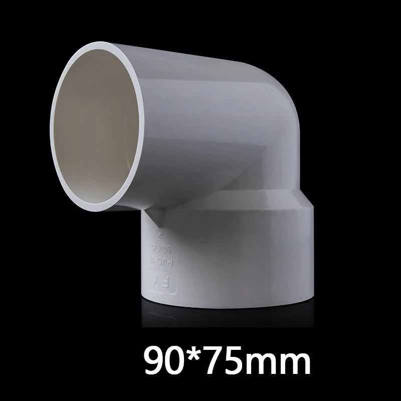 PVC 90° Ellbogen Weiß Reduzierstück Rohr Fittings Klebe Rohrverbinder 20mm~110mm