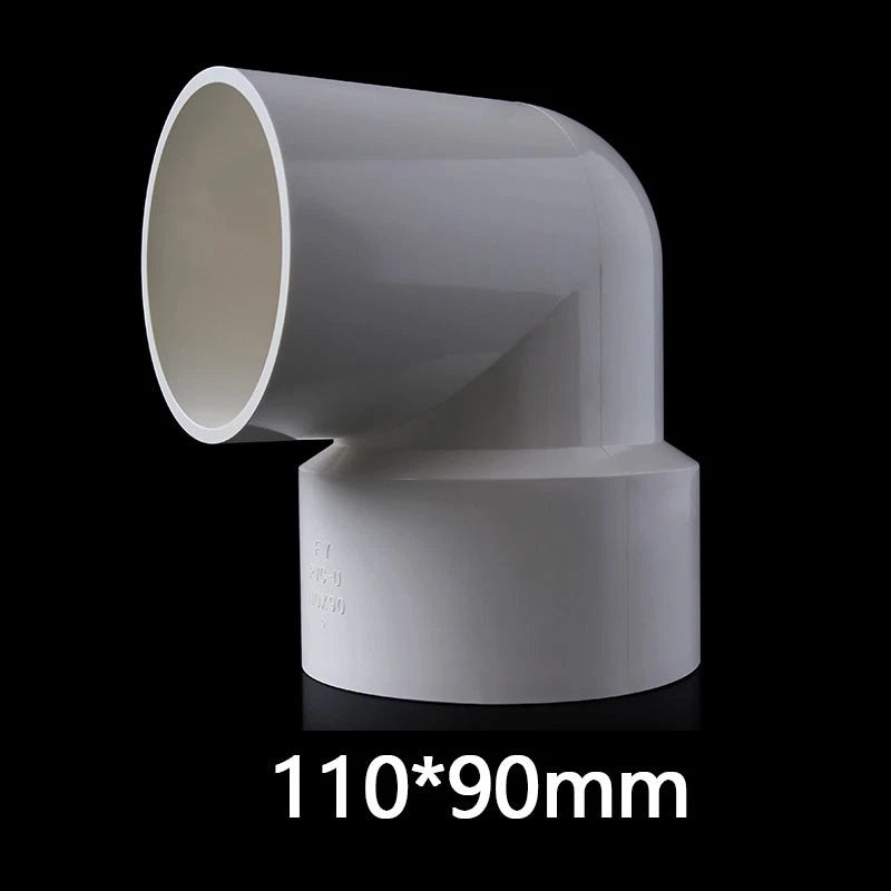 PVC 90° Ellbogen Weiß Reduzierstück Rohr Fittings Klebe Rohrverbinder 20mm~110mm