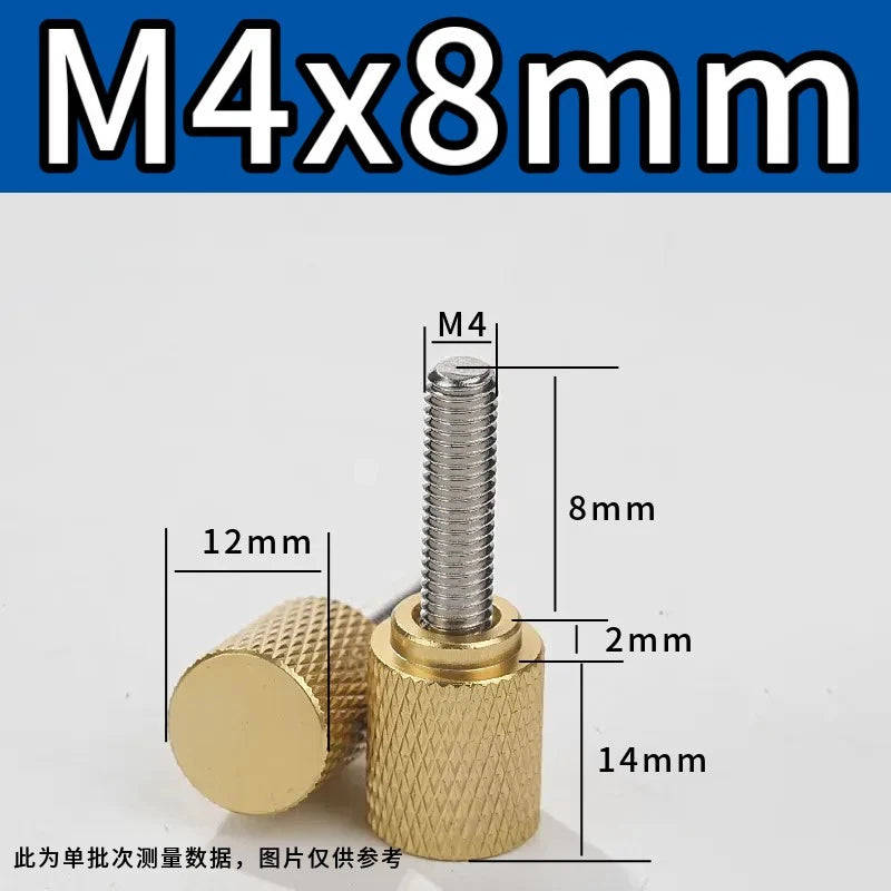 M4 Knurled Thumb Screws,Aluminium Alloy Head & Stainless Steel Stud,6-100mm Bolt