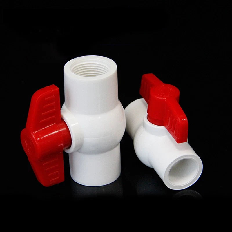 Weiß PVC Kugelhahn Kugel Ventil Innengewinde Muffen Fittings Pond 20-160mm