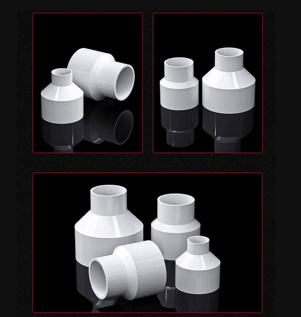 PVC Weiß Reduzierstück Muffe Rohr Fitting Klebefittings Ø25*20mm~Ø160*125mm