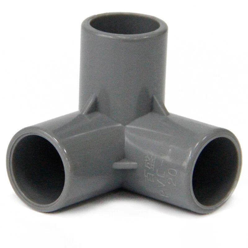 PVC 3 Wege Winkel Rohr Fittinge 20 mm-50 mm Adapter Verbinder Klebefittings