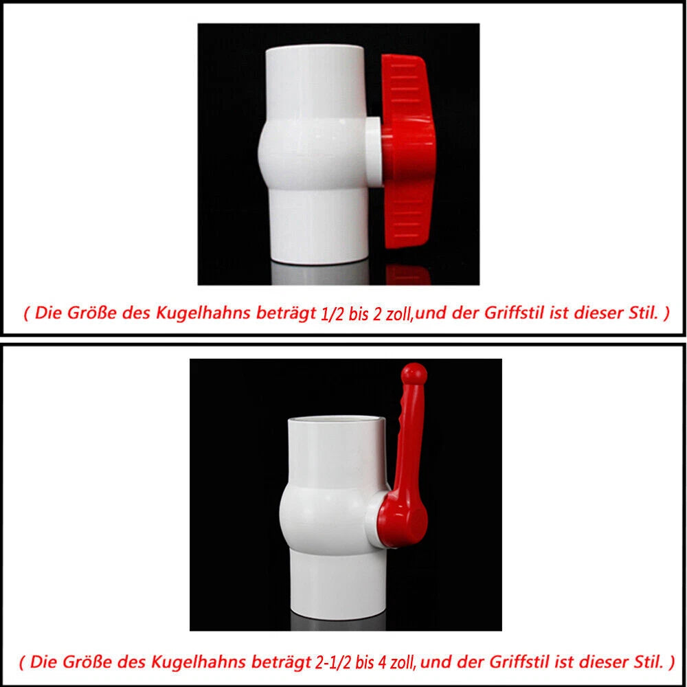 BSP 1 2" - 4" Innengewinde PVC Plastik Kugelhahn Rohr-Fittings Muffe Absperrhahn