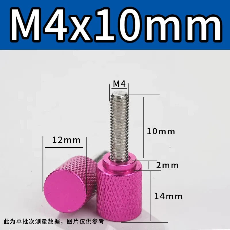 M4 Knurled Thumb Screws,Aluminium Alloy Head & Stainless Steel Stud,6-100mm Bolt