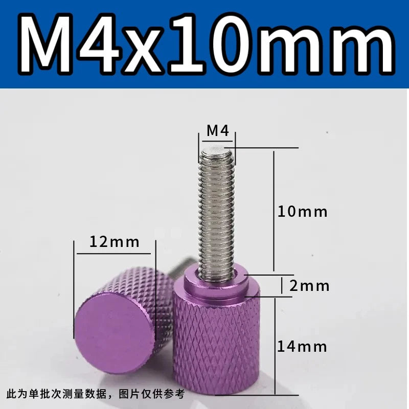 M4 Knurled Thumb Screws,Aluminium Alloy Head & Stainless Steel Stud,6-100mm Bolt
