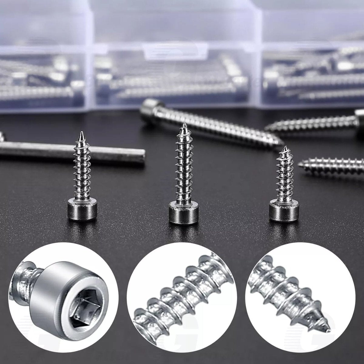 481Pcs M2 M3 M4 Sockct Cap Head Sclf Tapping Screw with Flat Gasket Set - HomeDIYer