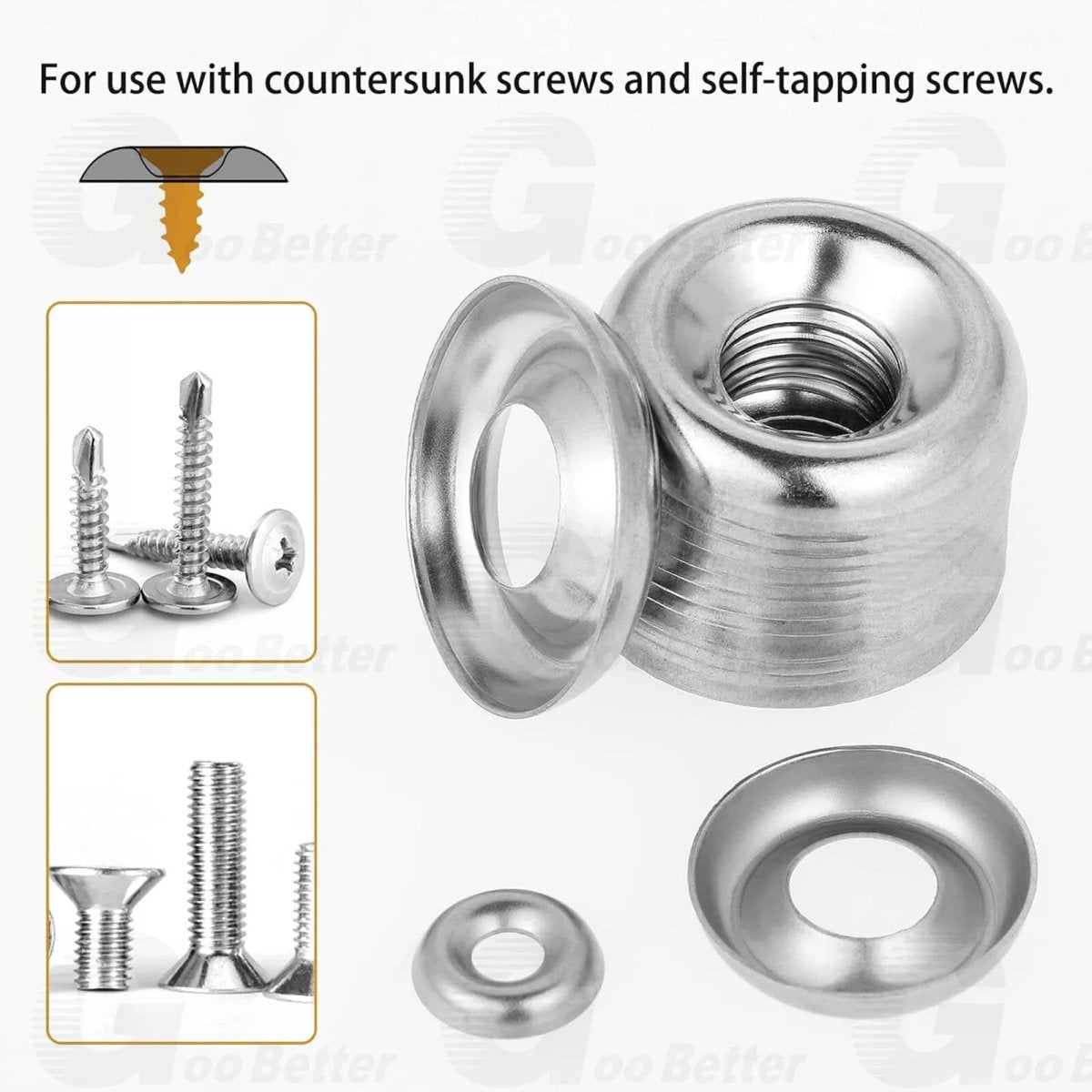 170Pcs Stainless steel rosette washers for countersunk head screws 4 6 8 10 - 16 - HomeDIYer