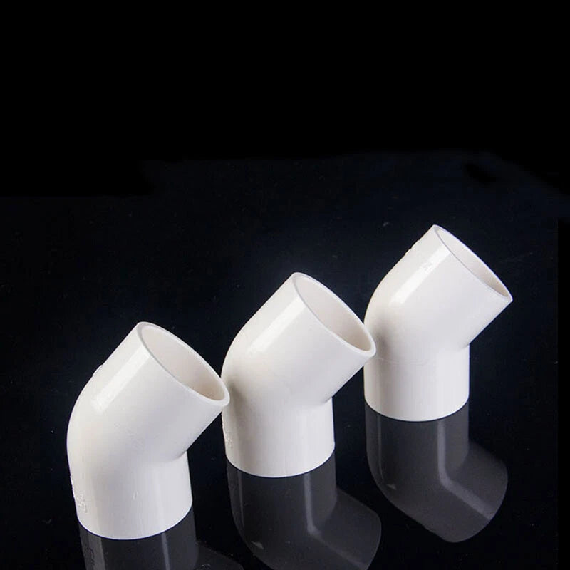 PVC 45° Ellbogen Winkel Klebe Fittings Rohr Muffe Rohrverbinder Weiß 20mm~200mm