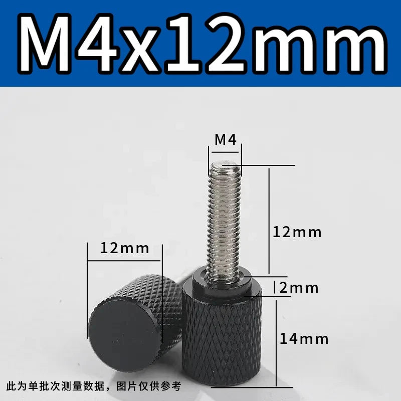 M4 Knurled Thumb Screws,Aluminium Alloy Head & Stainless Steel Stud,6-100mm Bolt