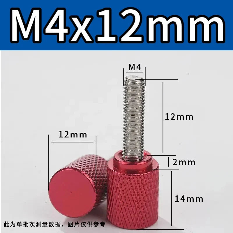 M4 Knurled Thumb Screws,Aluminium Alloy Head & Stainless Steel Stud,6-100mm Bolt