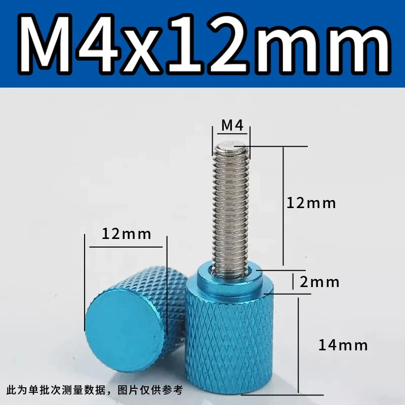 M4 Knurled Thumb Screws,Aluminium Alloy Head & Stainless Steel Stud,6-100mm Bolt