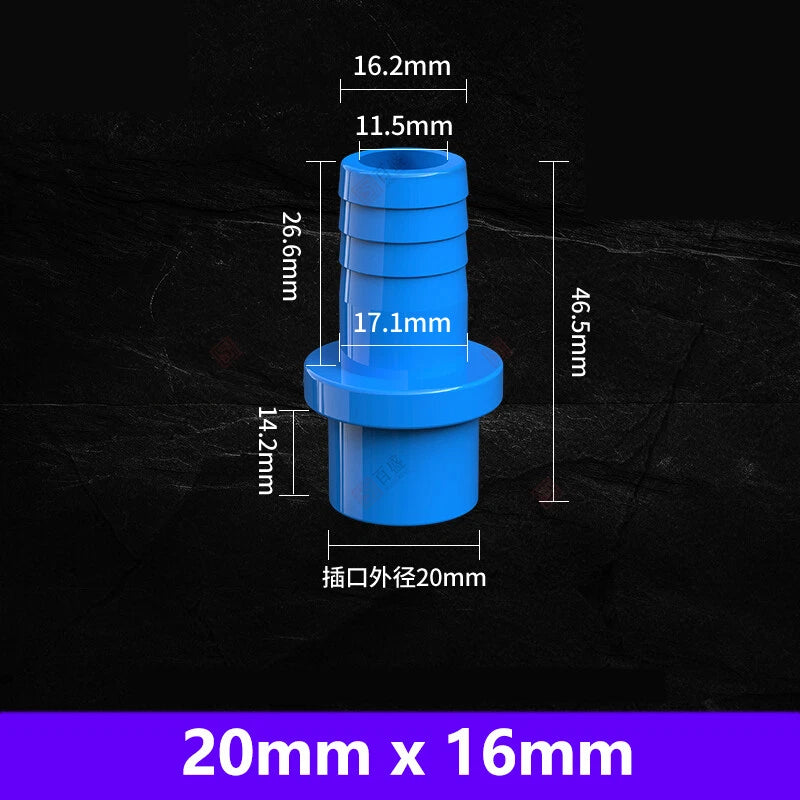 5-63mm Schlauchtülle PVC Klebefittings Druck Wasser Rohr Fittings Weiß Blau Grau
