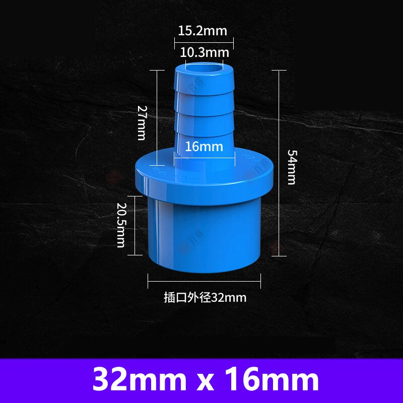5-63mm Schlauchtülle PVC Klebefittings Druck Wasser Rohr Fittings Weiß Blau Grau