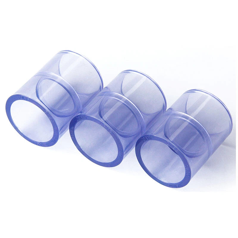 PVC-U Rohrverbinder 20~110mm Gerade Rohr Fitting Muffe Klebefittings Transparent