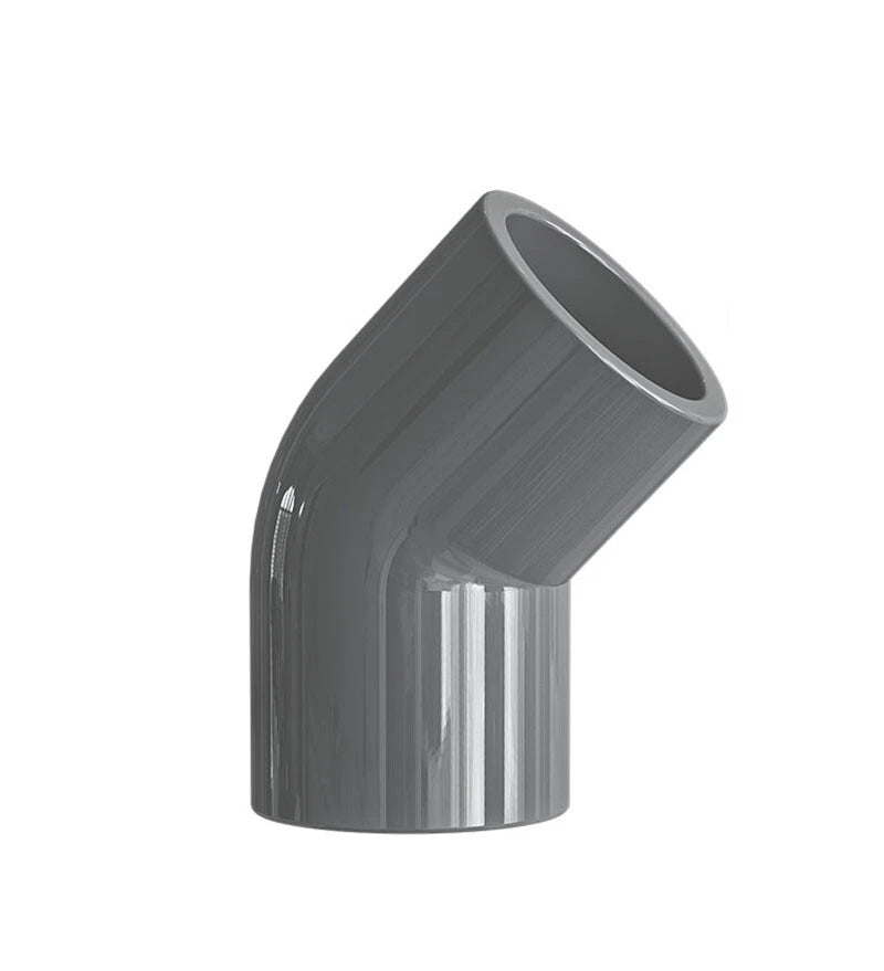 PVC 45° Ellbogen Winkel Klebe Fittings Rohr Grau Muffe Rohrverbinder 20mm~200mm