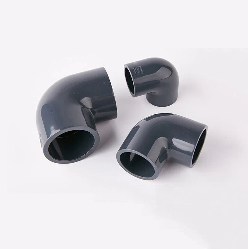 90° PVC Grau Winkel Klebe Fittings Rohr Muffe Rohrverbinder Inner Dur:20mm~200mm