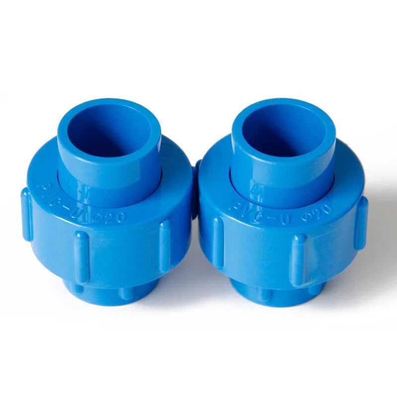 PVC Klebe Fittings Verschraubung Verbinder Muffe PN 10 Bar Innen-Ø 20-110mm Blau