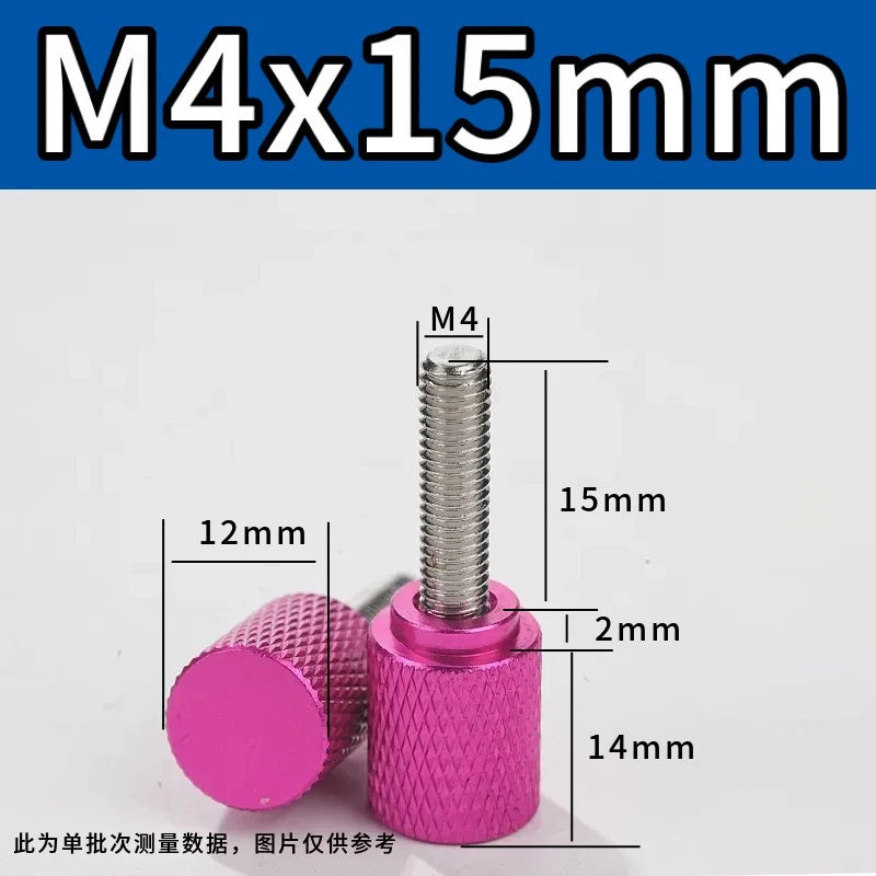 M4 Knurled Thumb Screws,Aluminium Alloy Head & Stainless Steel Stud,6-100mm Bolt