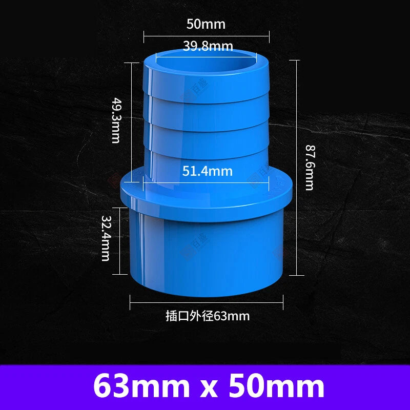 5-63mm Schlauchtülle PVC Klebefittings Druck Wasser Rohr Fittings Weiß Blau Grau