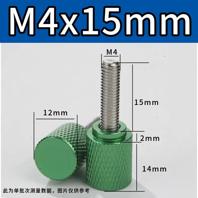 M4 Knurled Thumb Screws,Aluminium Alloy Head & Stainless Steel Stud,6-100mm Bolt