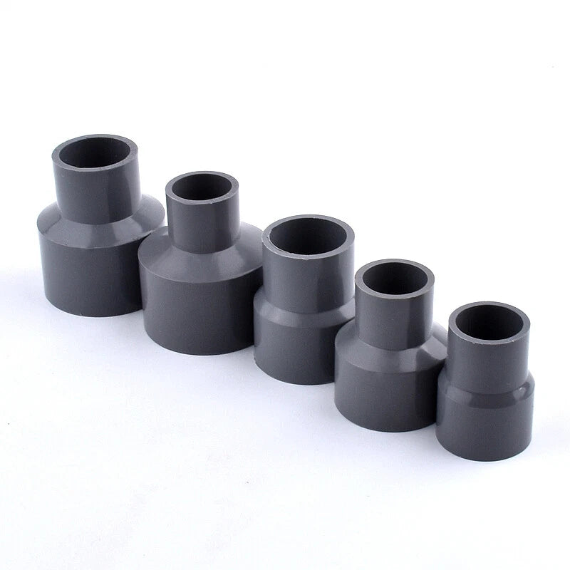 Ø20mm-200mm PVC Reduzierstück Muffe Rohr Fitting Klebefittings Lang Konisch Grau