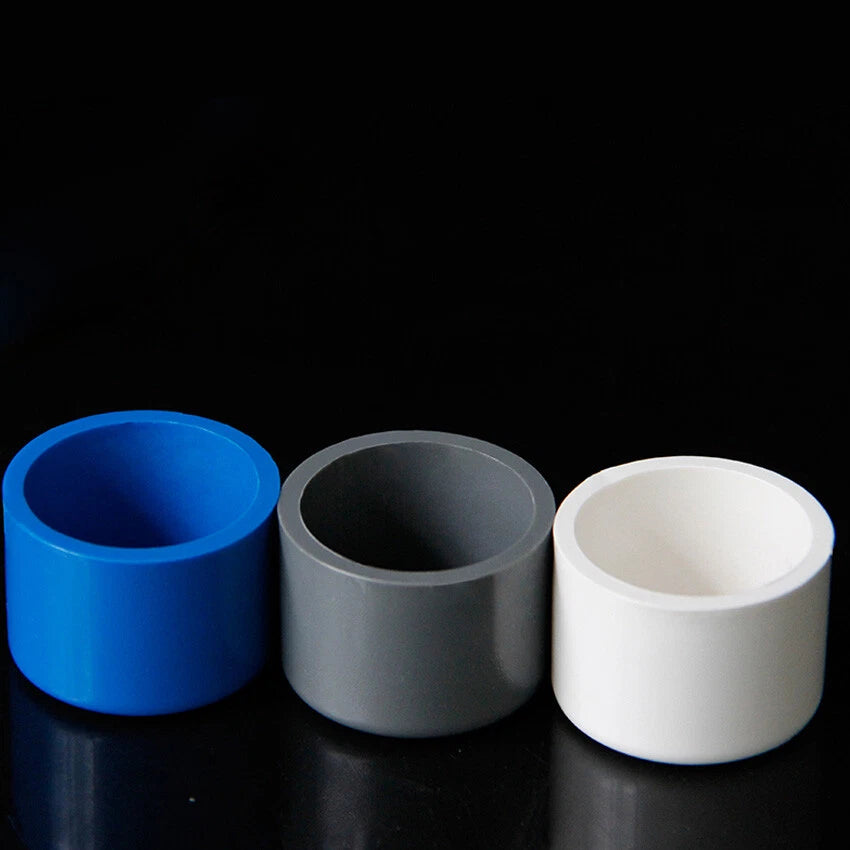 20mm - 200mm PVC Rohr-Fittings Endkappe Endstecker Deckel Stopfen Weiß Grau Blau