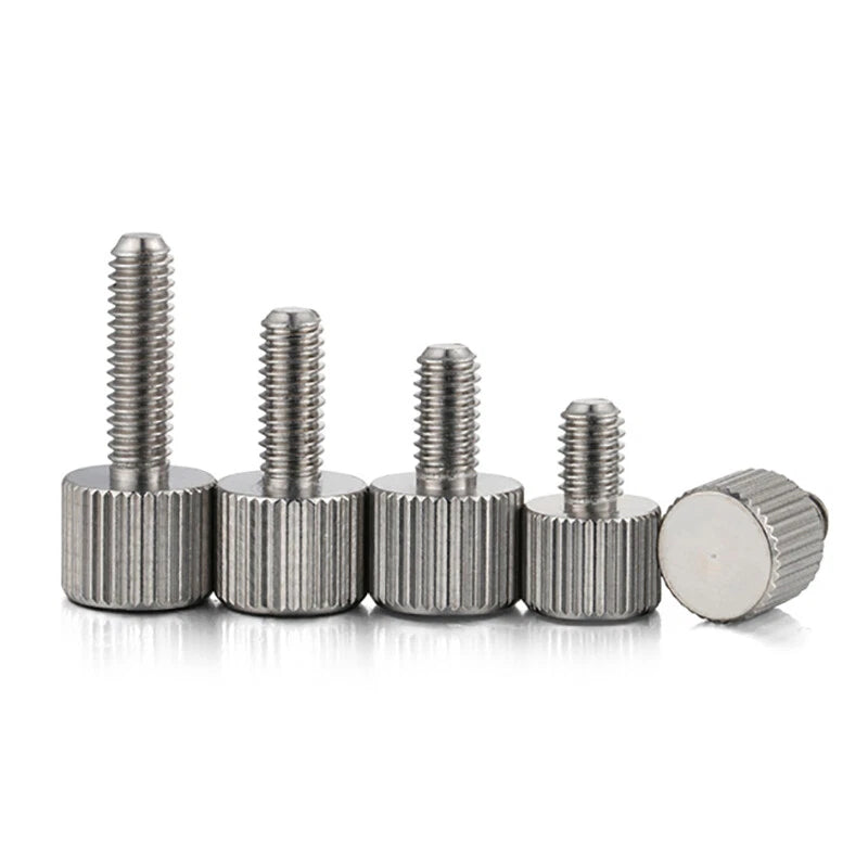 M2–M6 Stainless Steel Knurled Thumb Screws — Cylinder Head Hand Grip Knob Bolts