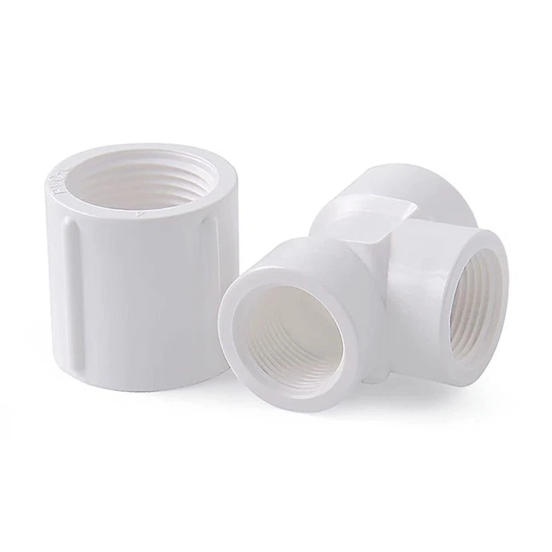 PVC Fittings Winkel T-Stück Muffe 1 4" 3 4" 1" Innengewinde Rohr Verbindung