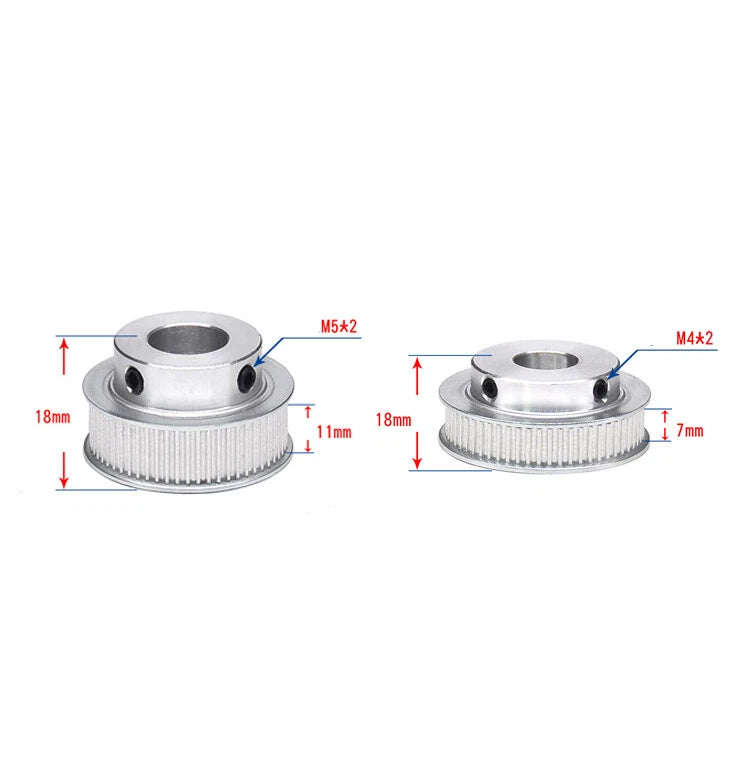 GT2 90T Zähne Zahnrad-Pulley Riemenscheibe Breite 7mm/11mm Zahnriemenrad