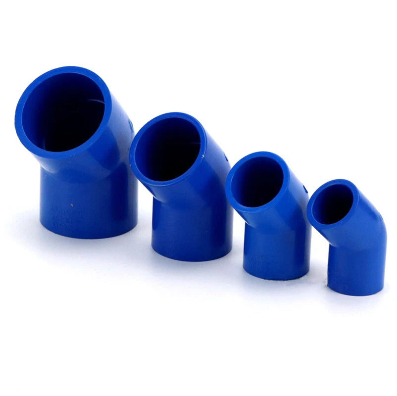 PVC 45° Ellbogen Winkel Klebe Blau Fittings Rohr Muffe Rohrverbinder 20mm~160mm