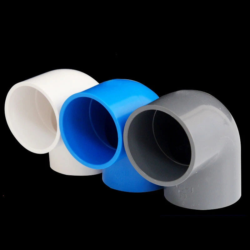 90° PVC Blau Winkel Klebe Fittings Rohr Muffe Rohrverbinder Innerer Dur:20~160mm