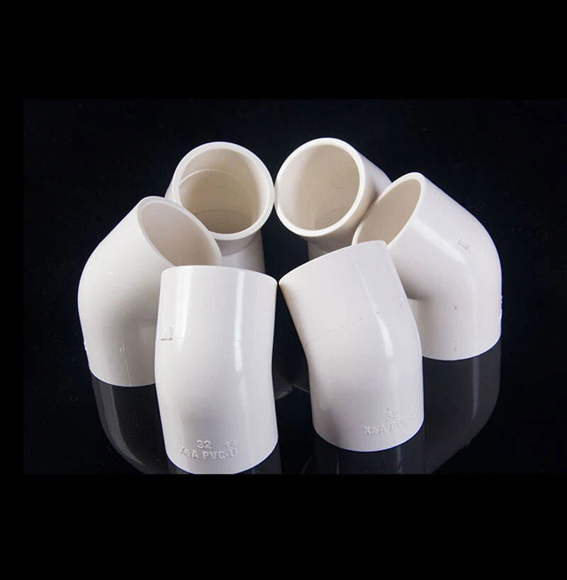 PVC 45° Ellbogen Winkel Klebe Fittings Rohr Muffe Rohrverbinder Weiß 20mm~200mm