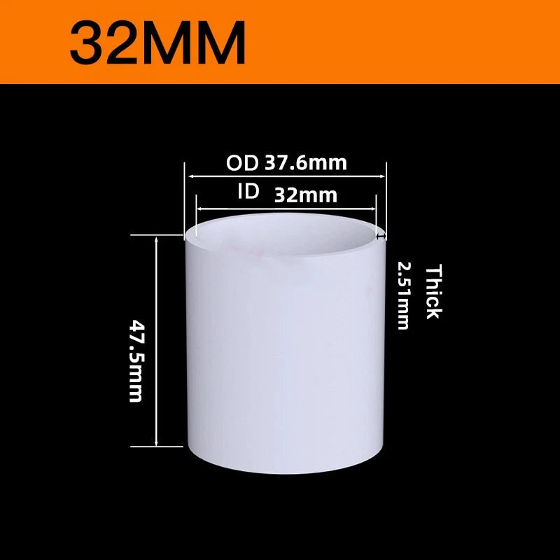 White PVC Pipe Fittings for Aquariums — Straight, Elbow, T-Piece, Ball Valve & More