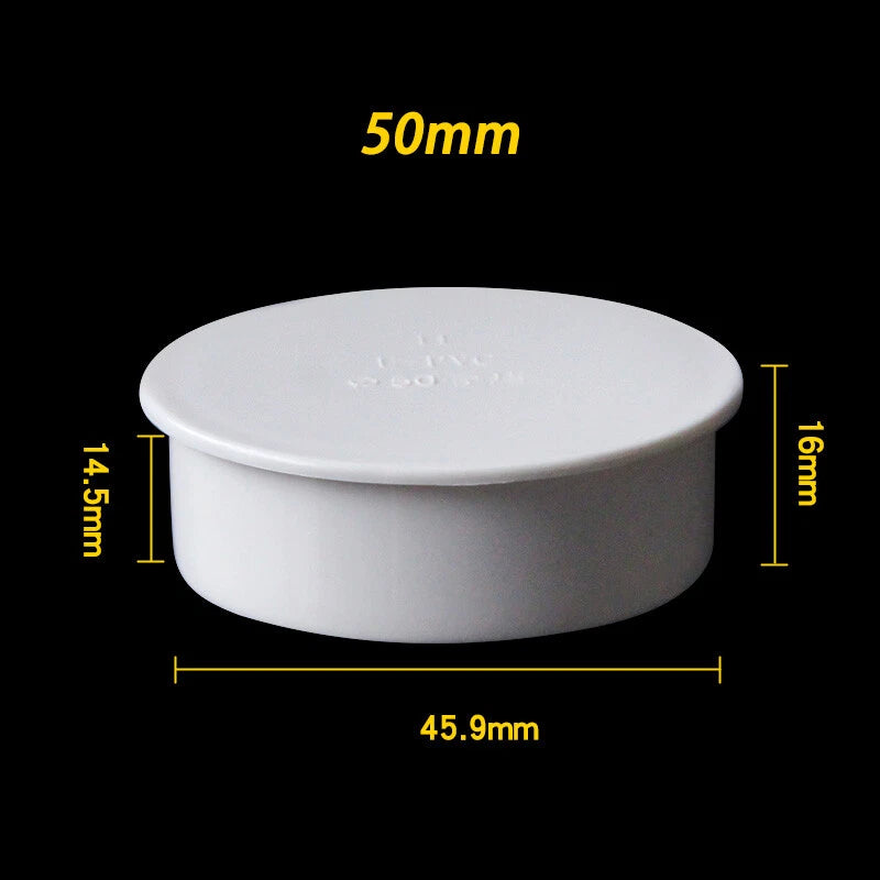 50 75 110mm PVC Rohr-Fittings Endkappe Deckel Abflussrohr Kappe Weiß Formstücke