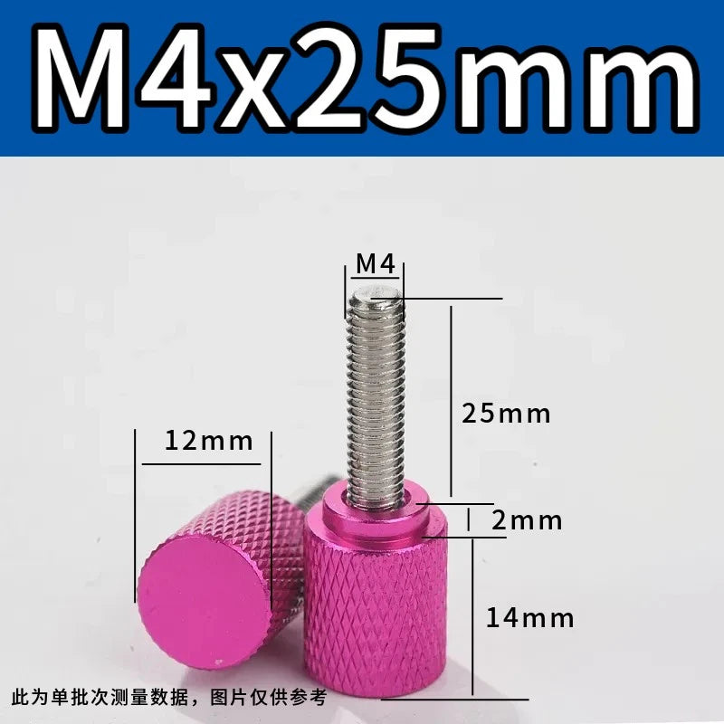 M4 Knurled Thumb Screws,Aluminium Alloy Head & Stainless Steel Stud,6-100mm Bolt