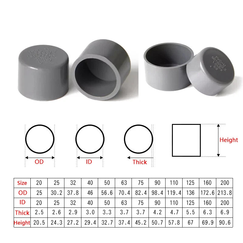 PVC Klebefittings 16 20 25 32 40 50mm T-Stück Bogen Rohr Winkel Muffe Übergang