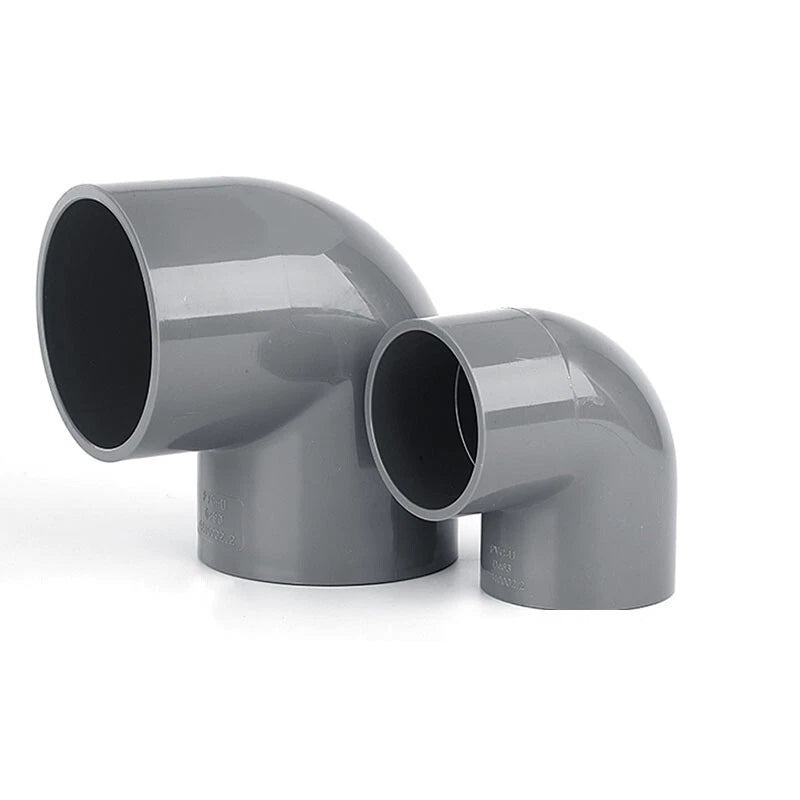 90° PVC Grau Winkel Klebe Fittings Rohr Muffe Rohrverbinder Inner Dur:20mm~200mm