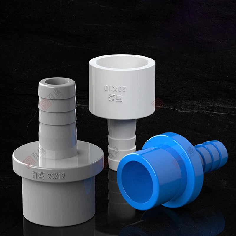 5-63mm Schlauchtülle PVC Klebefittings Druck Wasser Rohr Fittings Weiß Blau Grau