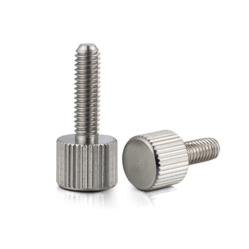 M2–M6 Stainless Steel Knurled Thumb Screws — Cylinder Head Hand Grip Knob Bolts