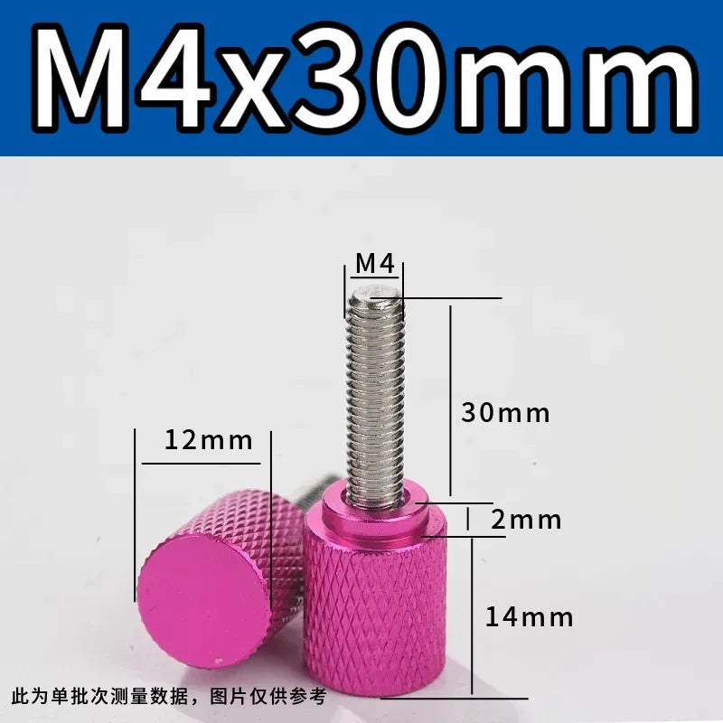 M4 Knurled Thumb Screws,Aluminium Alloy Head & Stainless Steel Stud,6-100mm Bolt