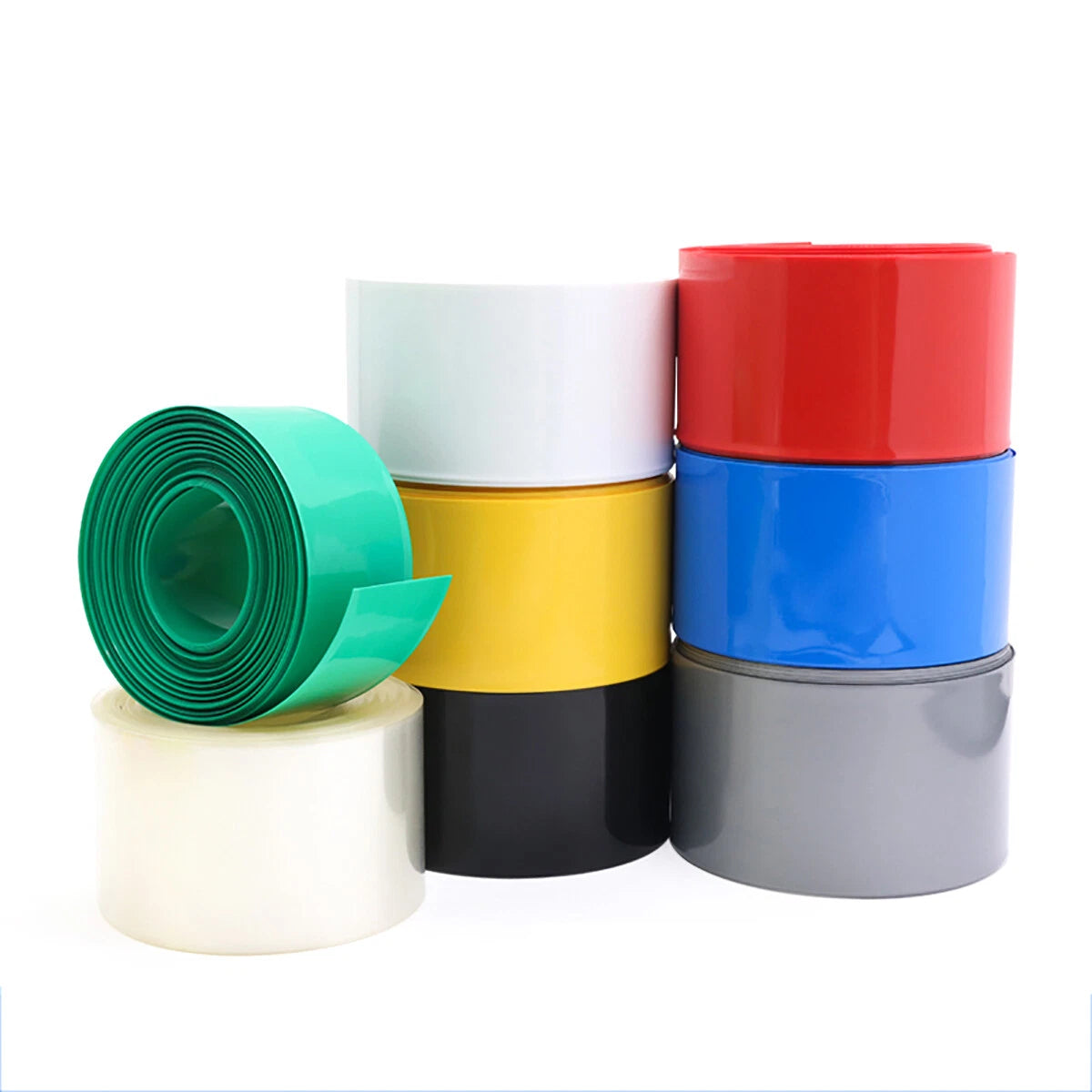 50mm PVC Heat Shrink Tubing — Flat Width 50mm (φ31.84mm) | Multi-Color, Cut to Length