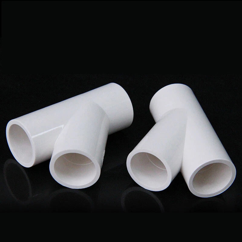 PVC 3-Wege Winkel 45° Rohr-Fittings Klebefittings Muffen 20-50mm Weiß Blau Grau