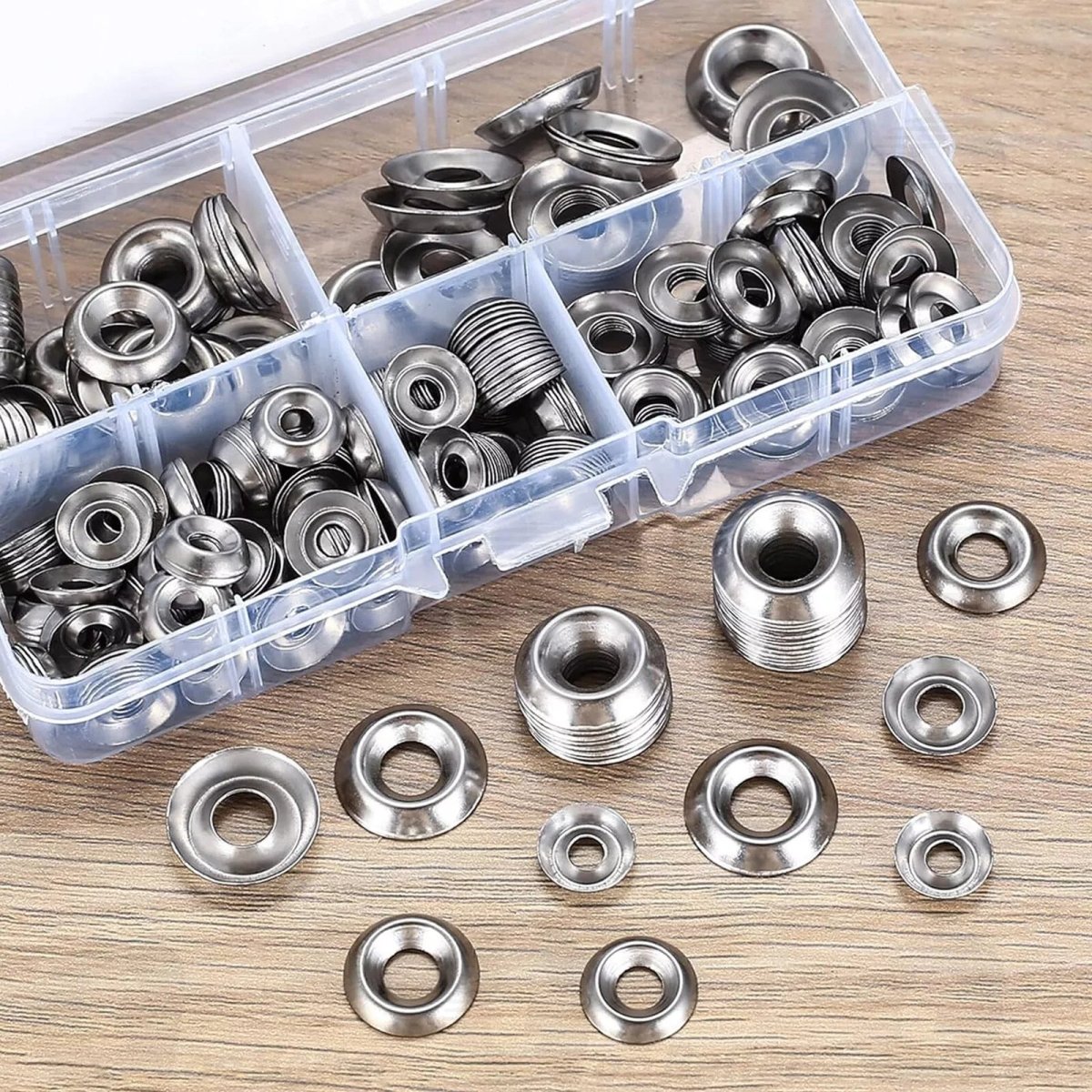 170Pcs Stainless steel rosette washers for countersunk head screws 4 6 8 10 - 16 - HomeDIYer